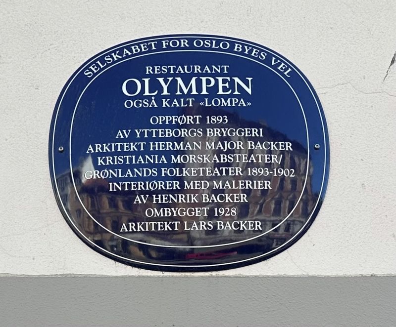 Restaurant Olympen Marker. Click for full size. Restaurant Olympen Marker image. Click for full size.