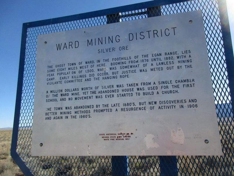 Ward Mining District Marker image. Click for full size.