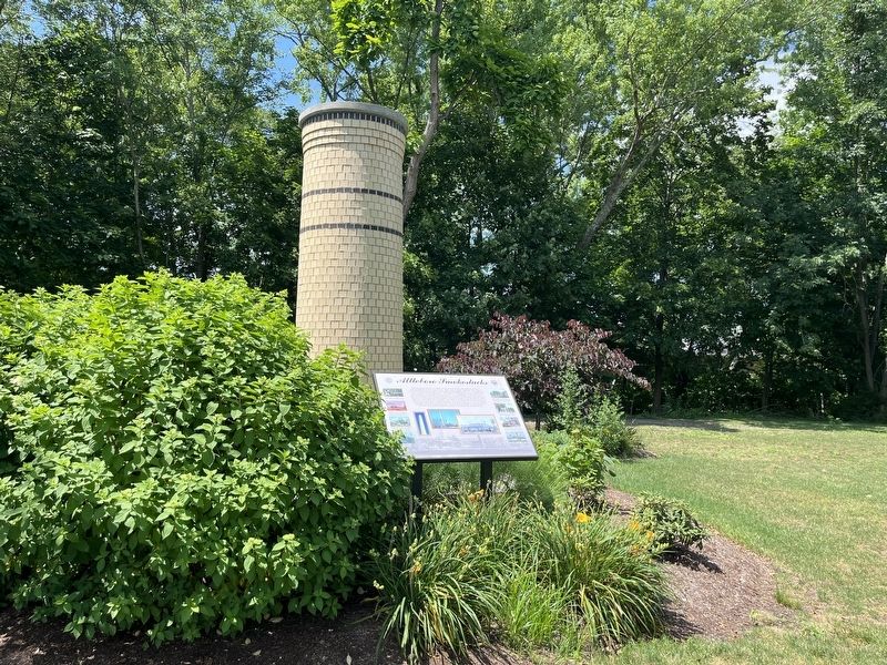 Attleboro Smokestacks Marker image. Click for full size.