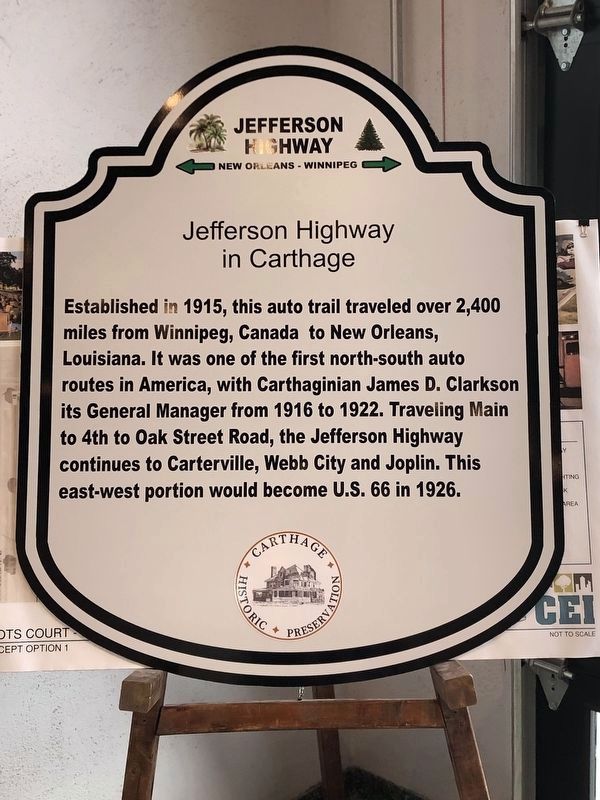 Jefferson Highway in Carthage Marker image. Click for full size.