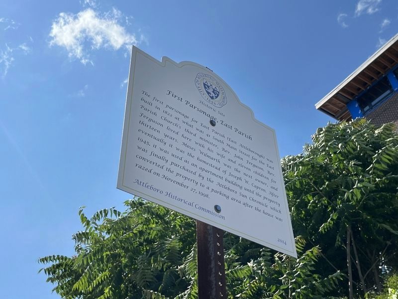 First Parsonage, East Parish Marker. Click for full size. First Parsonage, East Parish Marker image. Click for full size.