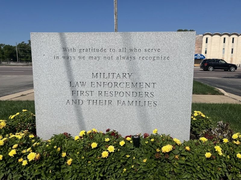 Leyden Township Veterans Memorial, rear (east-facing) side. Click for full size. Leyden Township Veterans Memorial, rear (east-facing) side image. Click for full size.