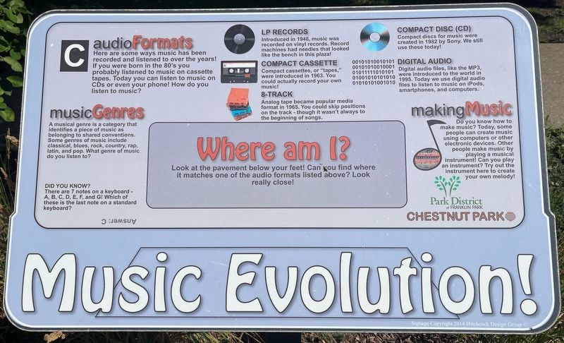 Music Evolution! Marker. Click for full size. Music Evolution! Marker image. Click for full size.