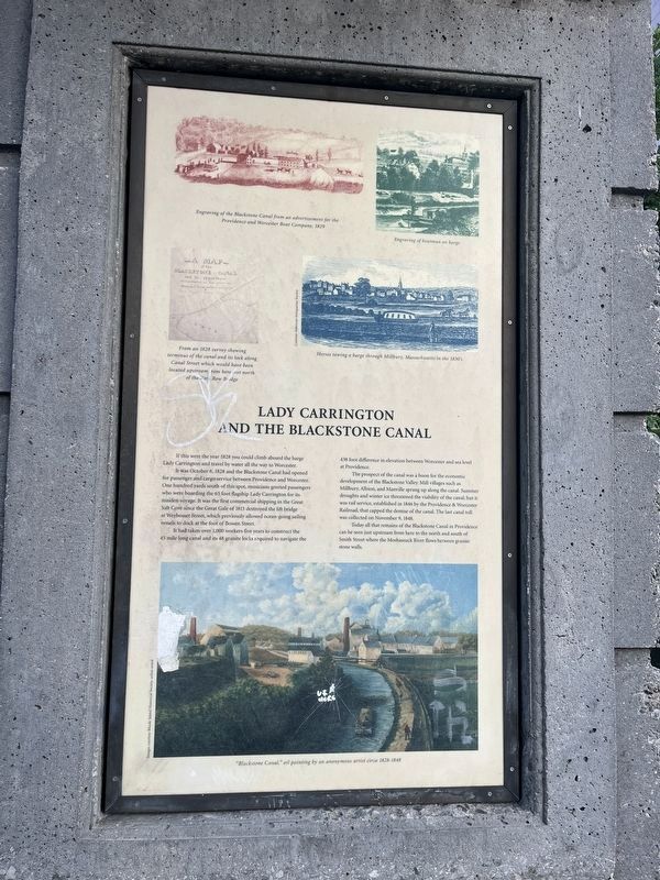 Lady Carrington and The Blackstone Canal Marker. Click for full size. Lady Carrington and The Blackstone Canal Marker image. Click for full size.