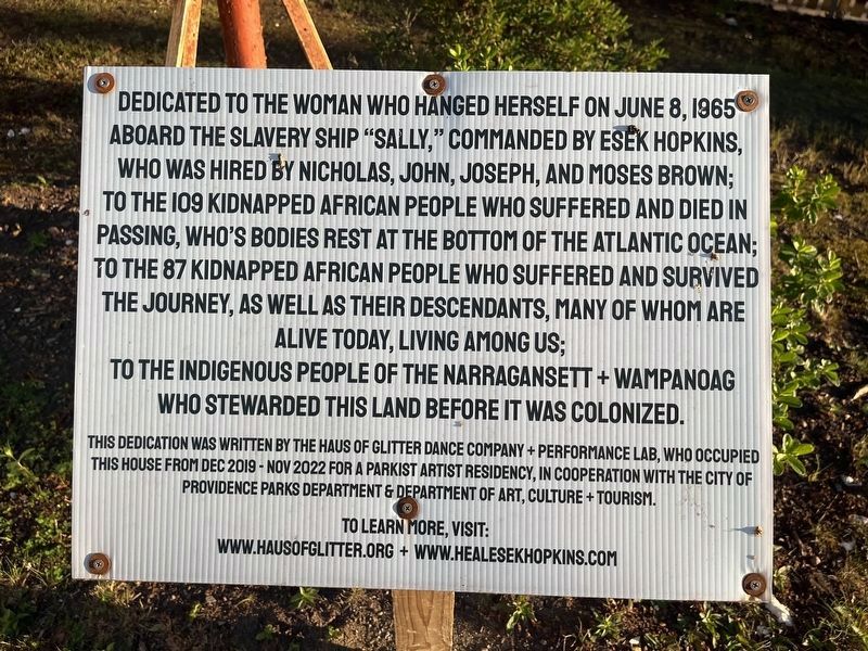 Slavery and Land Acknowledgement Marker. Click for full size. Slavery and Land Acknowledgement Marker image. Click for full size.