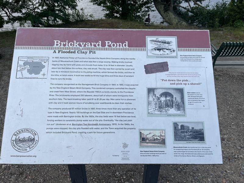 Brickyard Pond Marker image. Click for full size.