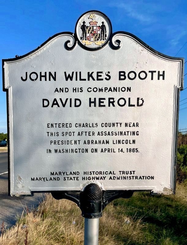 John Wilkes Booth and his companion David Herold Marker image. Click for full size.