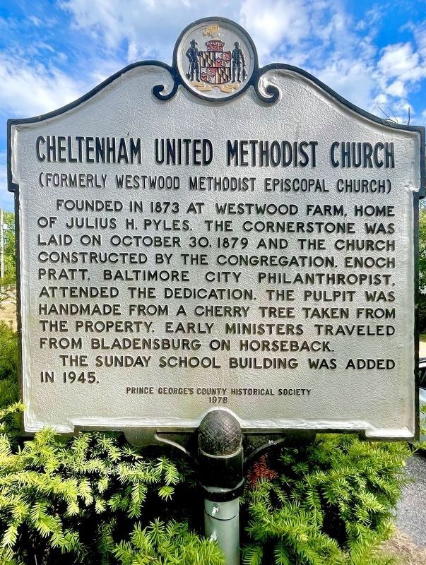 Cheltenham United Methodist Church Marker. Click for full size. Cheltenham United Methodist Church Marker image. Click for full size.