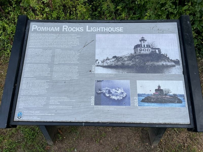 Pomham Rocks Lighthouse Marker. Click for full size. Pomham Rocks Lighthouse Marker image. Click for full size.