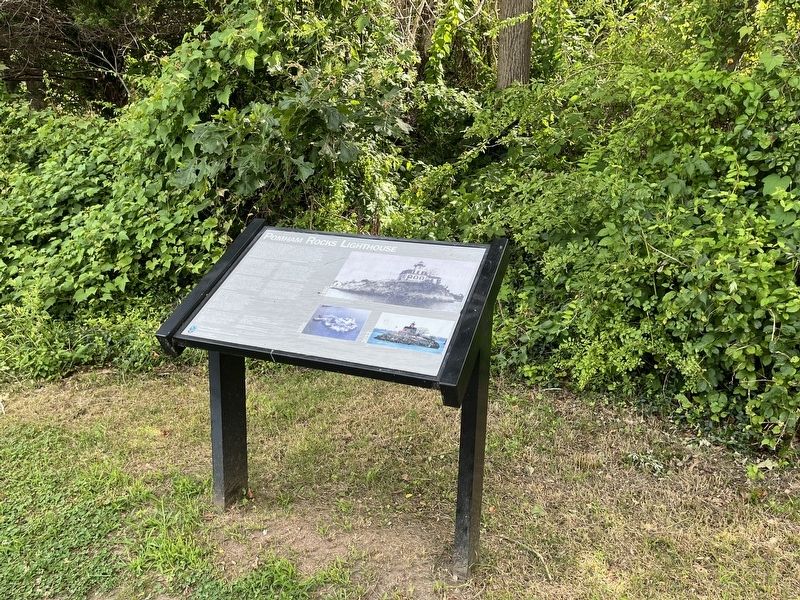 Pomham Rocks Lighthouse Marker. Click for full size. Pomham Rocks Lighthouse Marker image. Click for full size.
