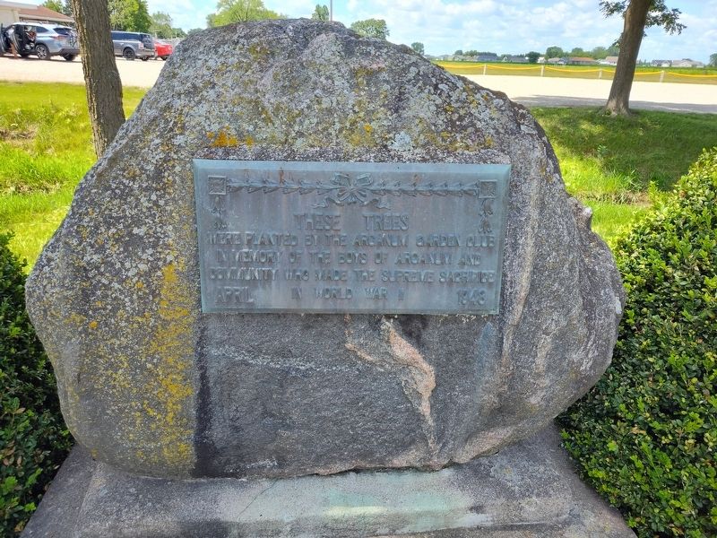 Arcanum Garden Club Veterans Memorial Marker. Click for full size. Arcanum Garden Club Veterans Memorial Marker image. Click for full size.
