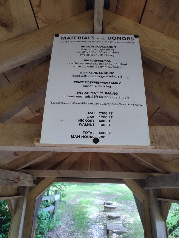 The Veterans Memorial Timberframe Covered Bridge Marker image. Click for full size.