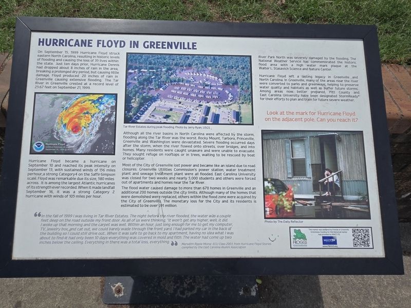 Hurricane Floyd in Greenville Marker image. Click for full size.