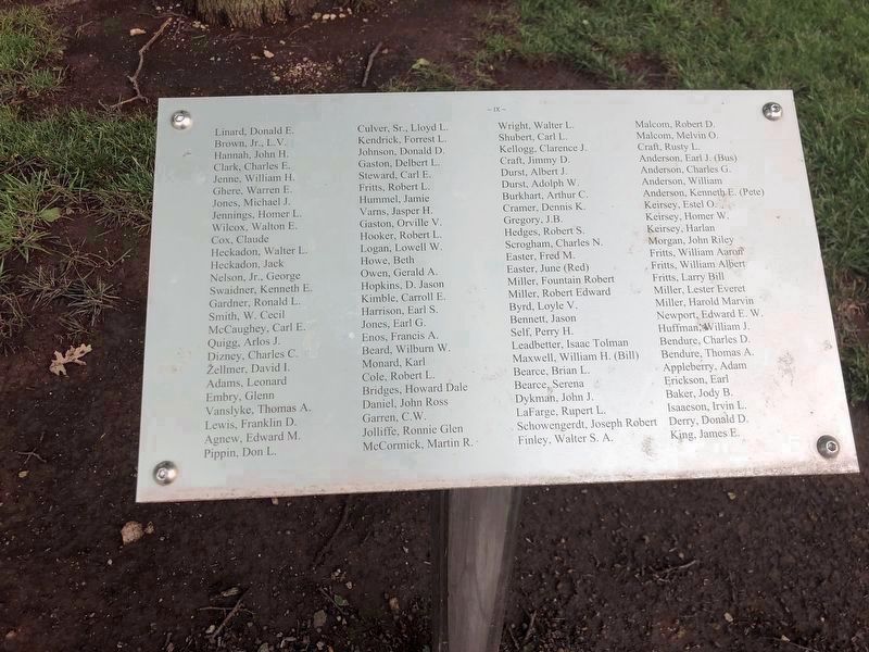 Bates County Veterans Tribute Plaque IX. Click for full size. Bates County Veterans Tribute Plaque IX image. Click for full size.