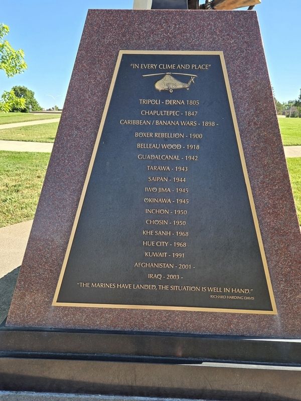 Marines Engagements (South side of memorial) image. Click for full size.