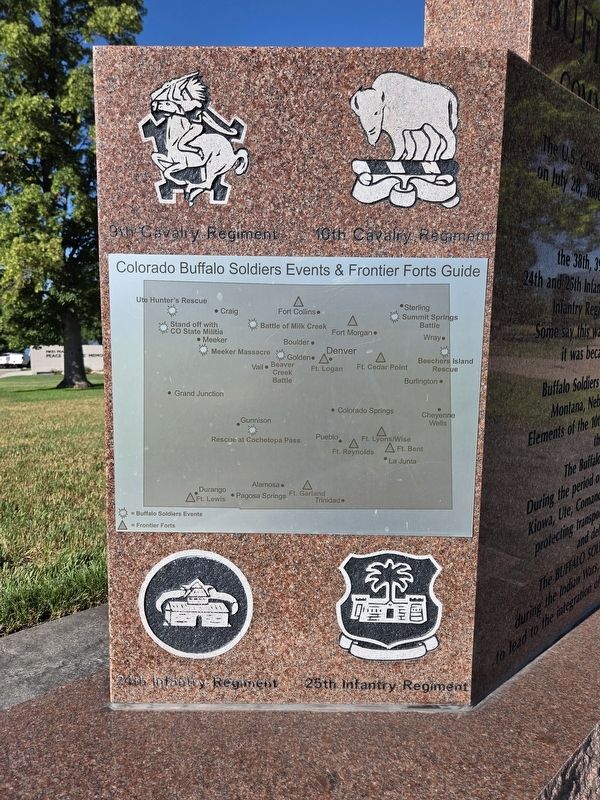 Buffalo Soldiers Community Memorial (left side). Click for full size. Buffalo Soldiers Community Memorial (left side) image. Click for full size.