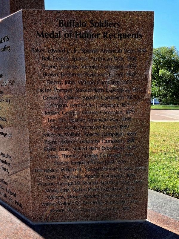 Buffalo Soldiers Medal of Honor Recipients (right side). Click for full size. Buffalo Soldiers Medal of Honor Recipients (right side) image. Click for full size.