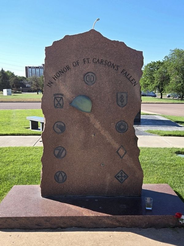 In Honor of Ft. Carson's Fallen Marker. Click for full size. In Honor of Ft. Carson's Fallen Marker image. Click for full size.