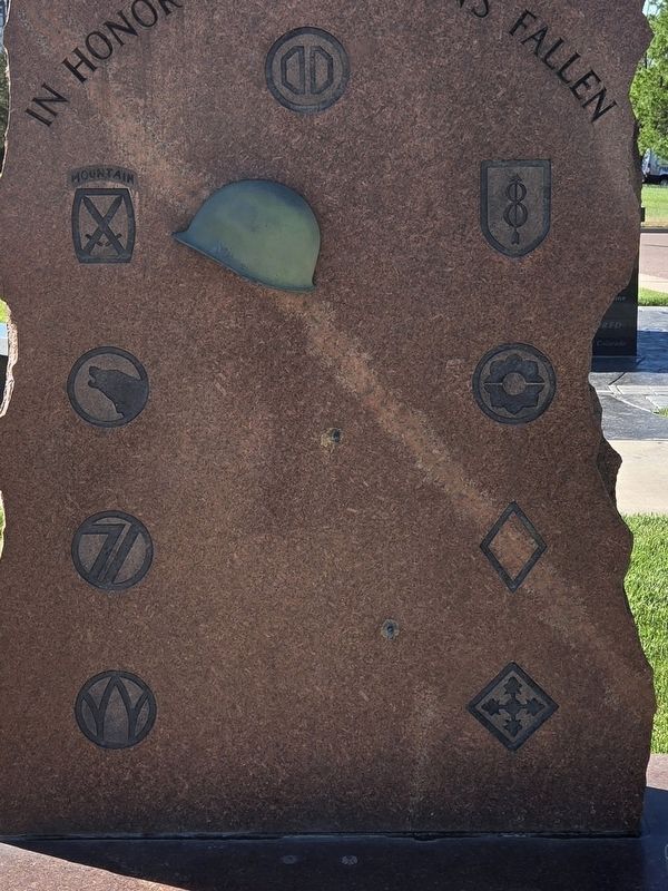 Insignias on the Ft. Carson's Fallen Marker. Click for full size. Insignias on the Ft. Carson's Fallen Marker image. Click for full size.