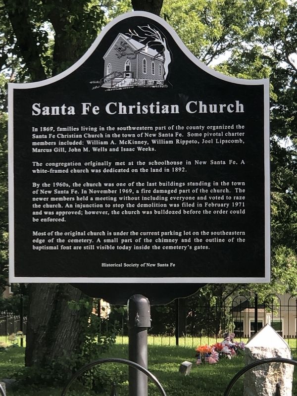 Santa Fe Christian Church Marker. Click for full size. Santa Fe Christian Church Marker image. Click for full size.