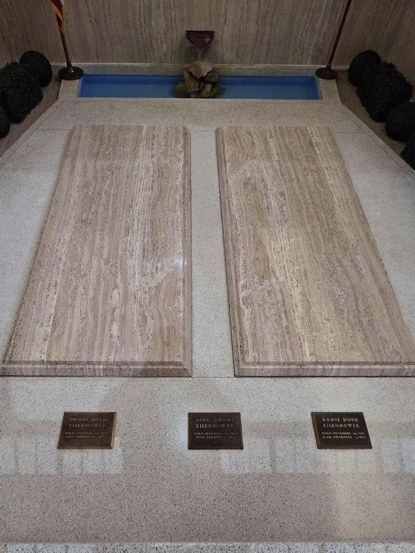 Burial site of Dwight D. Eisenhower, wife Mamie and son Doud image. Click for full size.