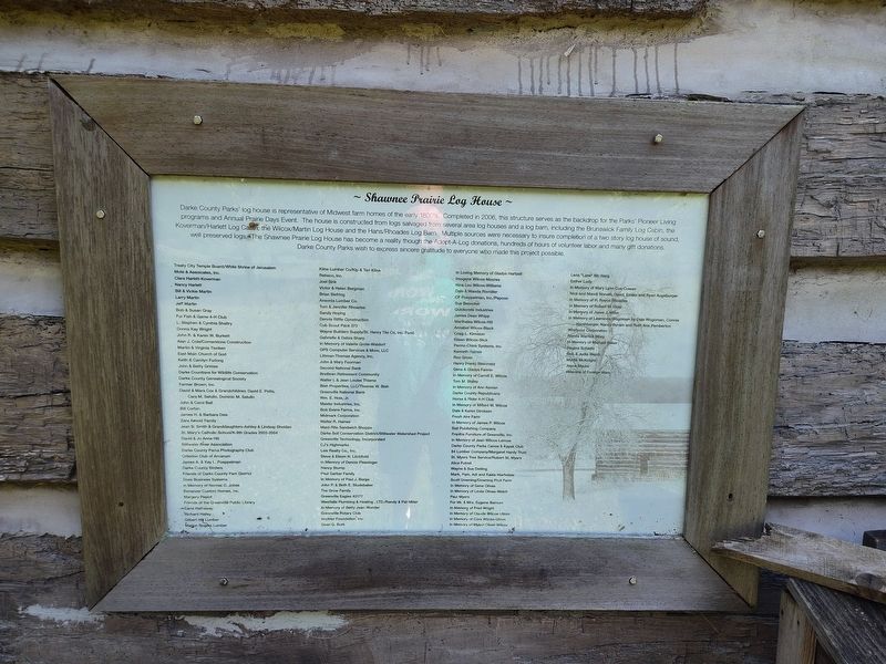 Shawnee Prairie Log House Marker. Click for full size. Shawnee Prairie Log House Marker image. Click for full size.