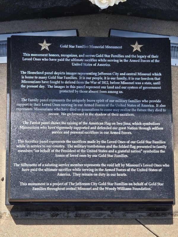Gold Star Families Memorial Monument Marker. Click for full size. Gold Star Families Memorial Monument Marker image. Click for full size.