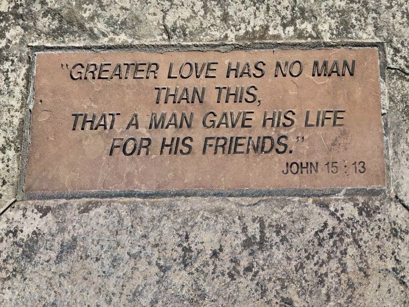 Foot placard in front of Forward Air Controllers Monument image. Click for full size.