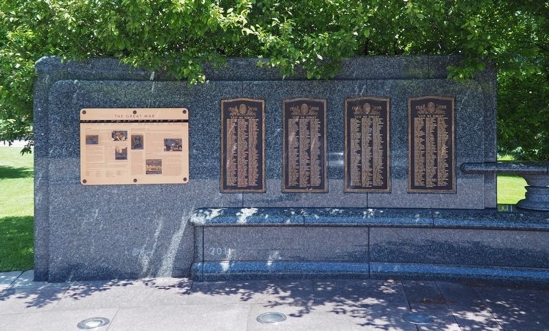 The Great War Marker (left) at the northeast edge of the plaza. Click for full size. The Great War Marker (left) at the northeast edge of the plaza image. Click for full size.