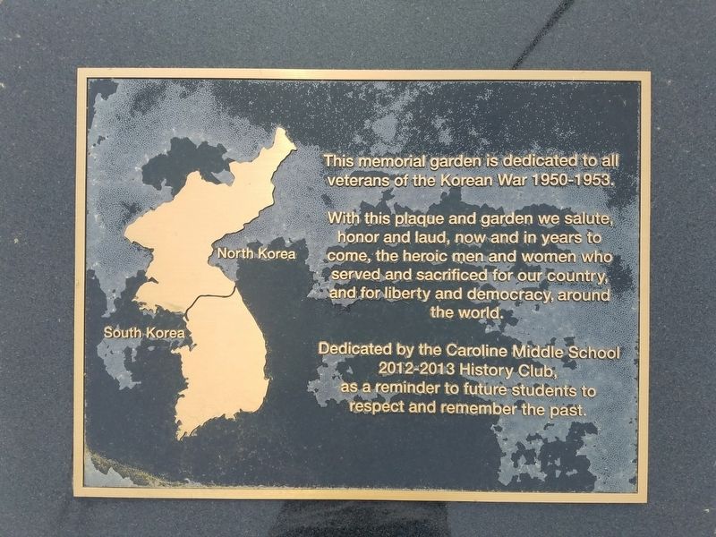 38th Parallel Memorial Garden Marker. Click for full size. 38th Parallel Memorial Garden Marker image. Click for full size.