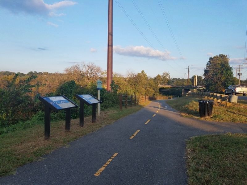 Tobacco and Iron and the Falmouth Crossing Markers. Click for full size. Tobacco and Iron and the Falmouth Crossing Markers image. Click for full size.