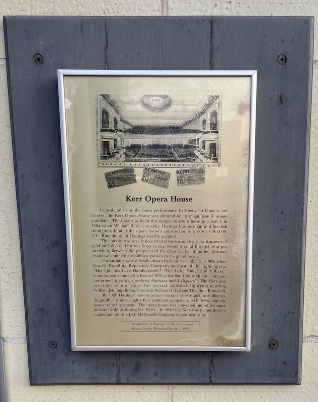 Kerr Opera House Marker. Click for full size. Kerr Opera House Marker image. Click for full size.