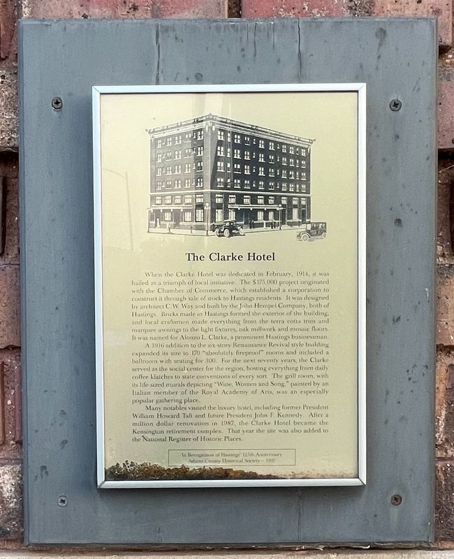 The Clarke Hotel Marker. Click for full size. The Clarke Hotel Marker image. Click for full size.