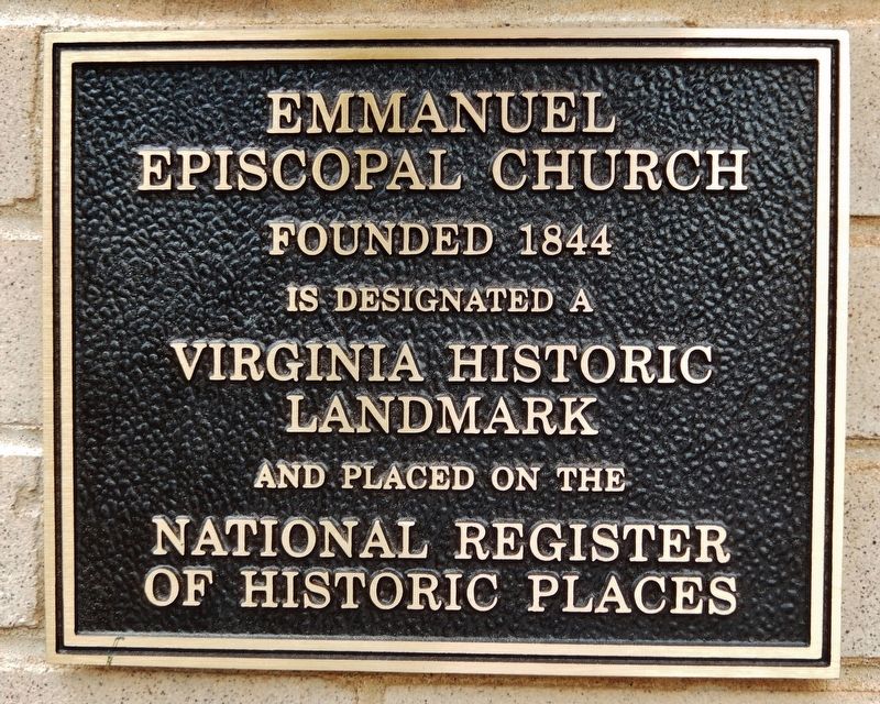 Emmanuel Episcopal Church Marker. Click for full size. Emmanuel Episcopal Church Marker image. Click for full size.