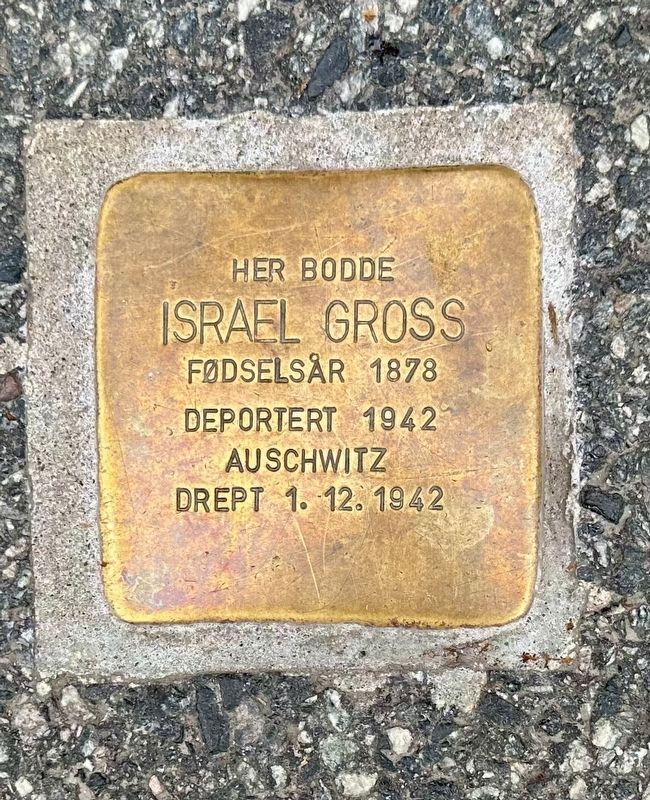 Israel Gross stolperstein. Click for full size. Israel Gross stolperstein image. Click for full size.