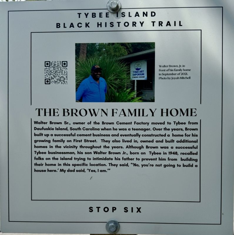 The Brown Family Home Marker. Click for full size. The Brown Family Home Marker image. Click for full size.