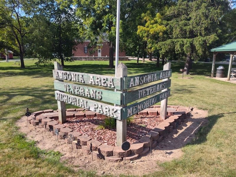 Ansonia Area Veterans Memorial Park Marker. Click for full size. Ansonia Area Veterans Memorial Park Marker image. Click for full size.