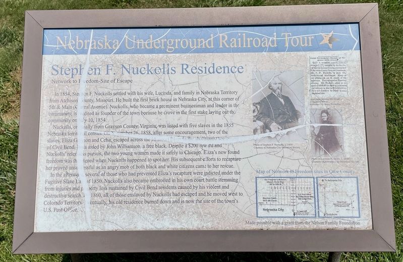 Stephen F. Nuckolls Residence Marker. Click for full size. Stephen F. Nuckolls Residence Marker image. Click for full size.