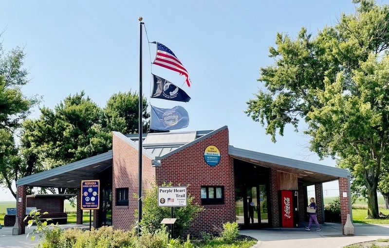 Marker is on left side of Rest Area building. image. Click for full size.