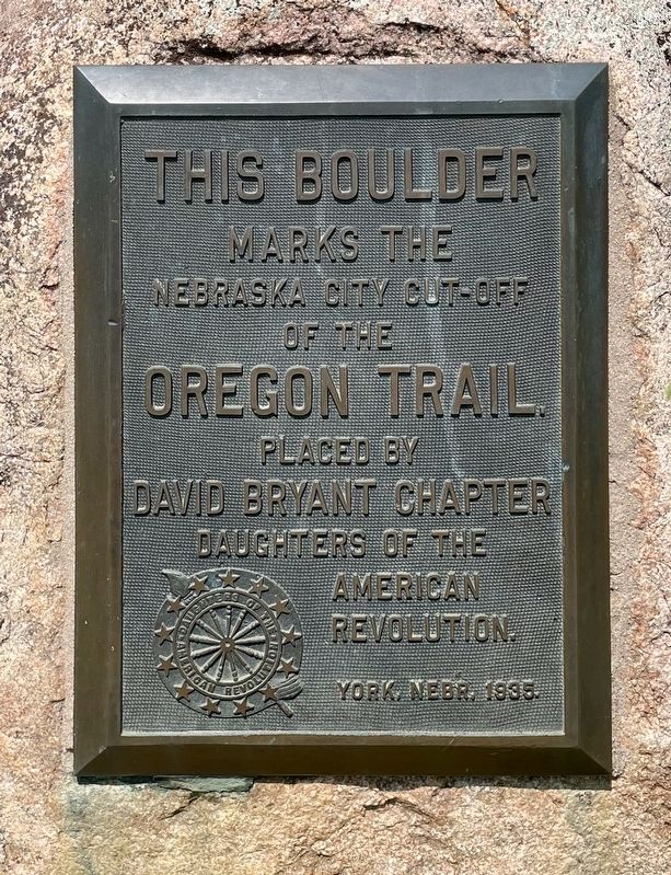 Nebraska City Cut-Off of the Oregon Trail Marker. Click for full size. Nebraska City Cut-Off of the Oregon Trail Marker image. Click for full size.