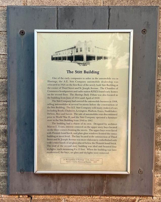 The Stitt Building Marker. Click for full size. The Stitt Building Marker image. Click for full size.