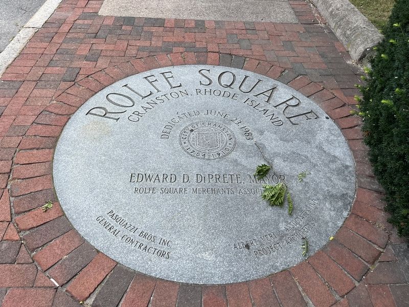 Rolfe Square Dedication Plaque. Click for full size. Rolfe Square Dedication Plaque image. Click for full size.