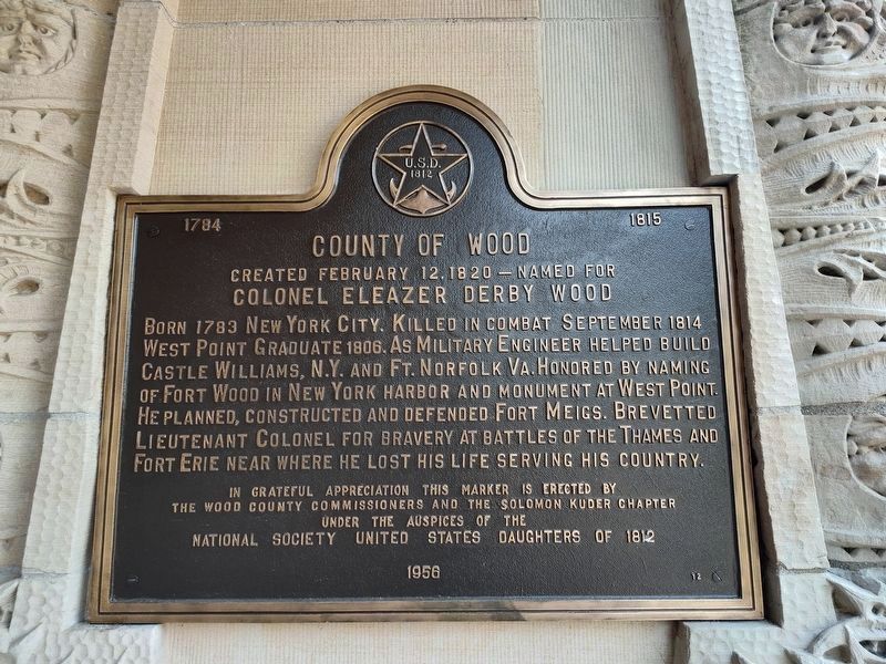 County of Wood Marker. Click for full size. County of Wood Marker image. Click for full size.