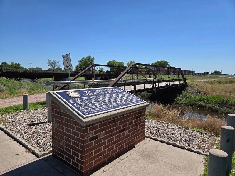The Lincoln Highway - Gardiner Station Section Marker with Prairie Creek Bridge. Click for full size. The Lincoln Highway - Gardiner Station Section Marker with Prairie Creek Bridge image. Click for full size.