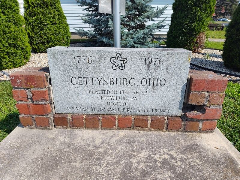 Gettysburg, Ohio Marker. Click for full size. Gettysburg, Ohio Marker image. Click for full size.