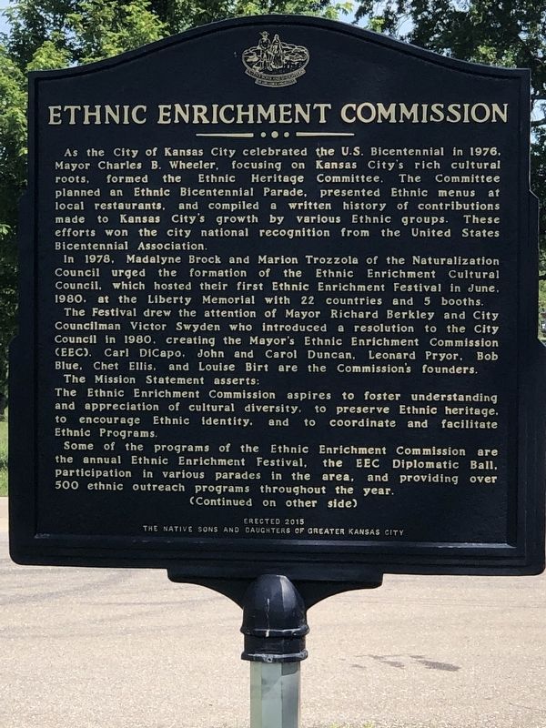Ethnic Enrichment Commission Marker, Side One. Click for full size. Ethnic Enrichment Commission Marker, Side One image. Click for full size.
