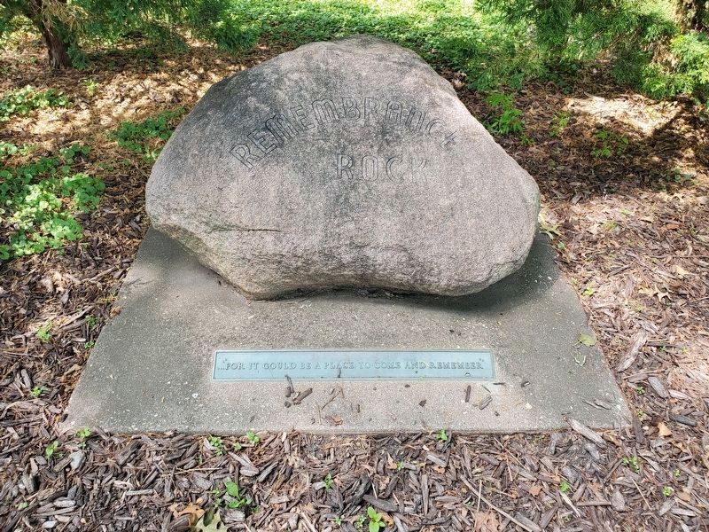 Remembrance Rock behind the Carl Sandburg Birthplace. Click for full size. Remembrance Rock behind the Carl Sandburg Birthplace image. Click for full size.