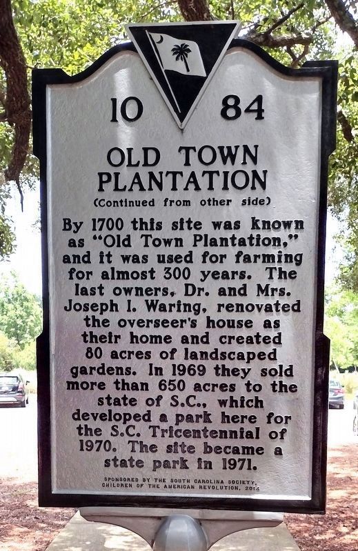 Charles Towne/Old Town Plantation Marker image. Click for full size.
