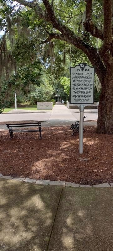 Charles Towne/Old Town Plantation Marker image. Click for full size.