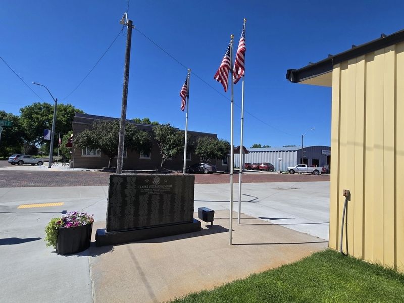 Wide view Clarks Veterans Memorial. Click for full size. Wide view Clarks Veterans Memorial image. Click for full size.